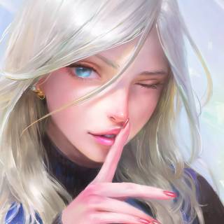 Anime girl white 4k wallpaper