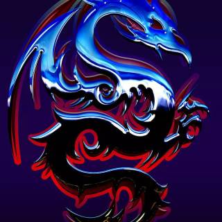 Blue and red dragon wallpaper