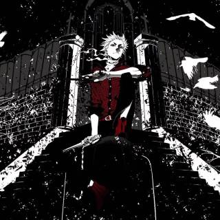 PS4 white and black anime wallpaper