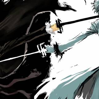 Anime black and white PC wallpaper