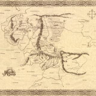 Middle Earth map 4k wallpaper