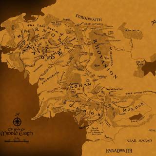 Middle Earth map 4k wallpaper