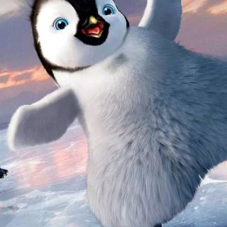 Snow penguin wallpaper