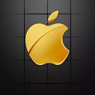 Golden iPhone logo wallpaper