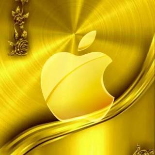 Golden iPhone logo wallpaper