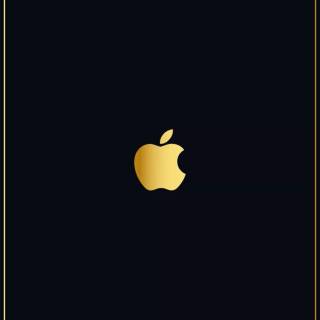Golden iPhone logo wallpaper