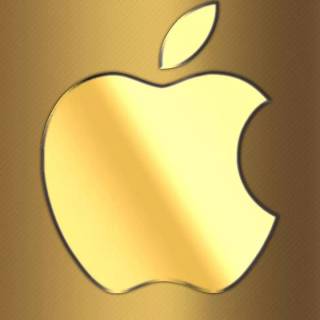 Golden iPhone logo wallpaper
