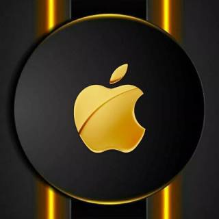 Golden iPhone logo wallpaper