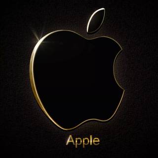 Golden iPhone logo wallpaper