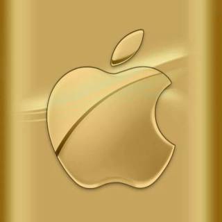 Golden iPhone logo wallpaper
