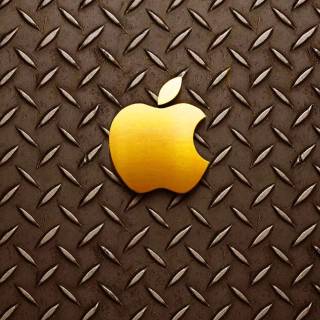 Golden iPhone logo wallpaper