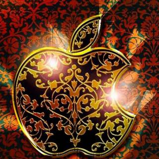 Golden iPhone logo wallpaper