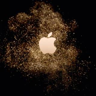 Golden iPhone logo wallpaper