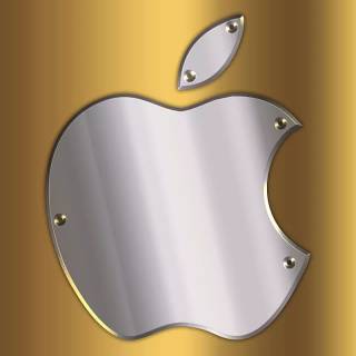 Golden iPhone logo wallpaper