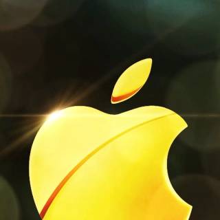 Golden iPhone logo wallpaper