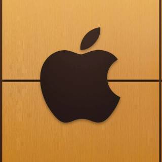 Golden iPhone logo wallpaper