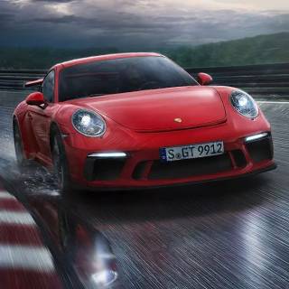 Red Porsche phone wallpaper