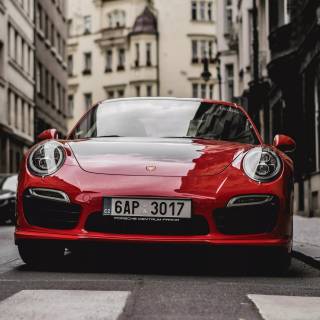 Red Porsche phone wallpaper