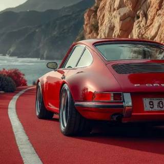 Red Porsche phone wallpaper