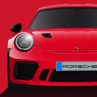 Red Porsche phone wallpaper