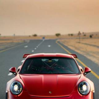Red Porsche phone wallpaper