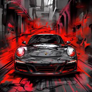 Red Porsche phone wallpaper