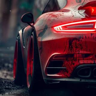 Red Porsche phone wallpaper