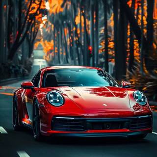Red Porsche phone wallpaper