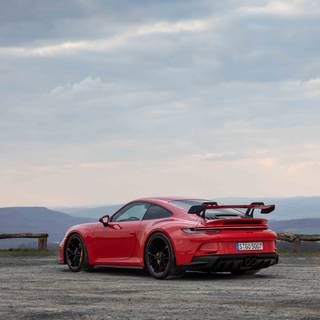 Red Porsche phone wallpaper