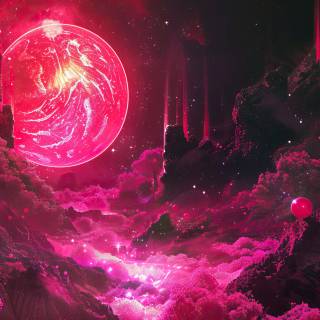Pink space 4k wallpaper