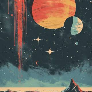 Retro futurism phone wallpaper