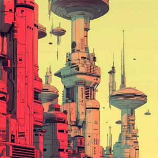 Retro futurism phone wallpaper