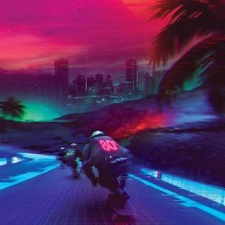 Retro futurism phone wallpaper