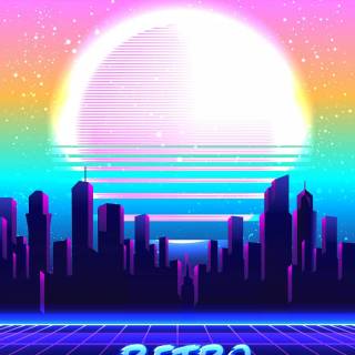 Retro futurism phone wallpaper