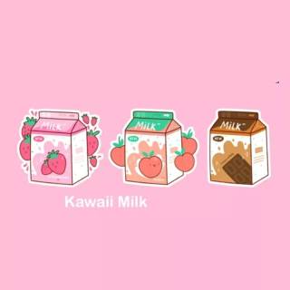Cute pink strawberry Kawaii wallpaper