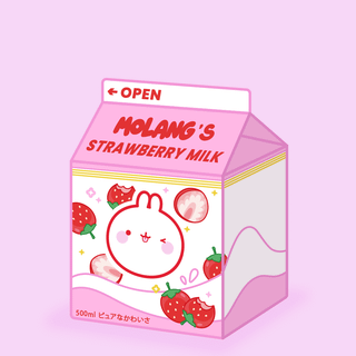 Cute pink strawberry Kawaii wallpaper