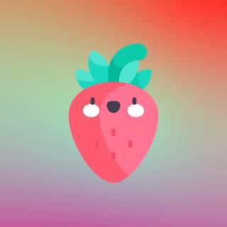 Cute pink strawberry Kawaii wallpaper