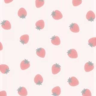 Cute pink strawberry Kawaii wallpaper
