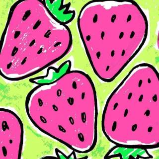 Cute pink strawberry Kawaii wallpaper