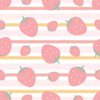 Cute pink strawberry Kawaii wallpaper