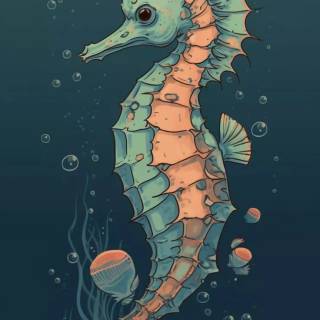 Seahorse drawing wallpaper