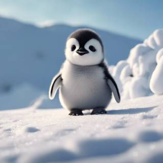 Cute penguin baby wallpaper