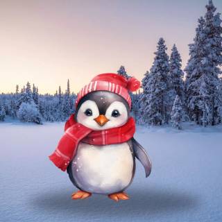 Cute penguin baby wallpaper