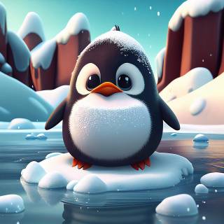 Cute penguin baby wallpaper