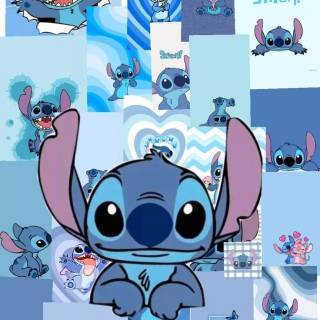 Funny Stitch collage wallpaper