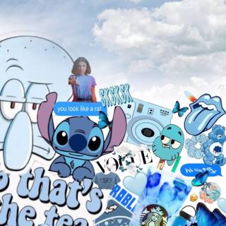 Funny Stitch collage wallpaper