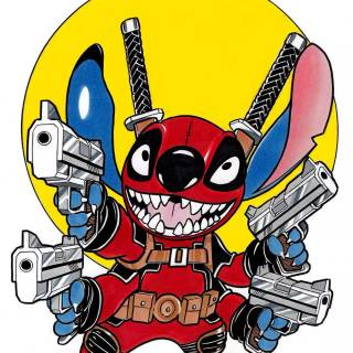 Deadpool and Stitch wallpaper