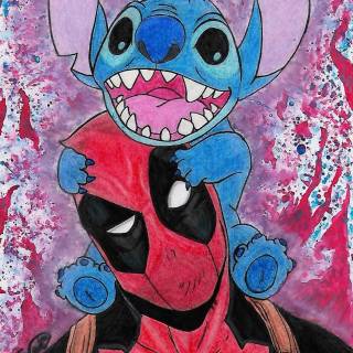 Deadpool and Stitch wallpaper
