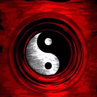 Black and red Yin Yang wallpaper