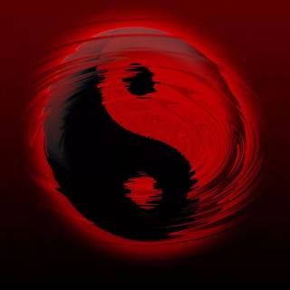 Black and red Yin Yang wallpaper